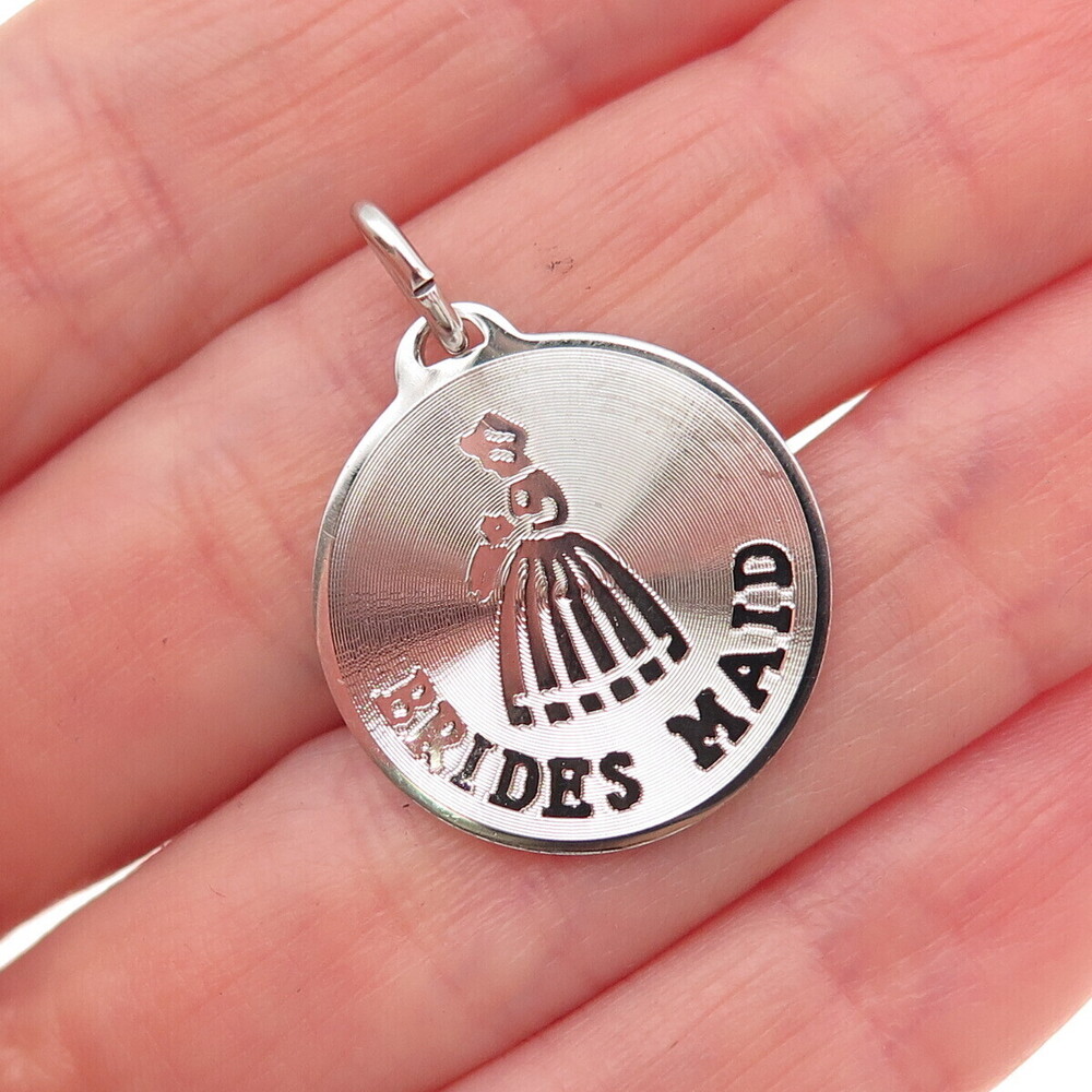 A & Z Hayward 925 Sterling Silver Vintage Bridesmaid Charm Pendant
